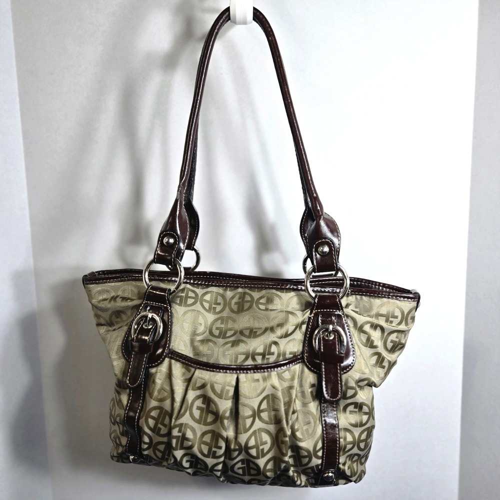 GIANI BERNINI Monogram Signature Logo Women's Tote - Brown/Taupe